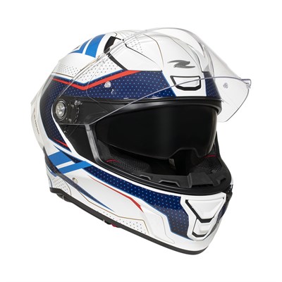 Zeus ZS-837A AZ3 White Blue Red Gold Kapalı Kask