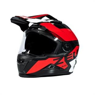 Zeus ZS-913 Solid Black BF8-Red Kapalı Kask