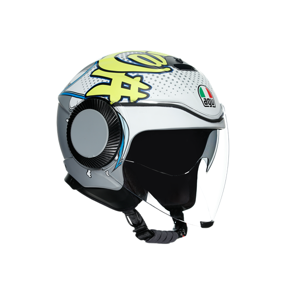 Agv Orbyt Multi Vibes Matt Grey Yellow Açık Kask