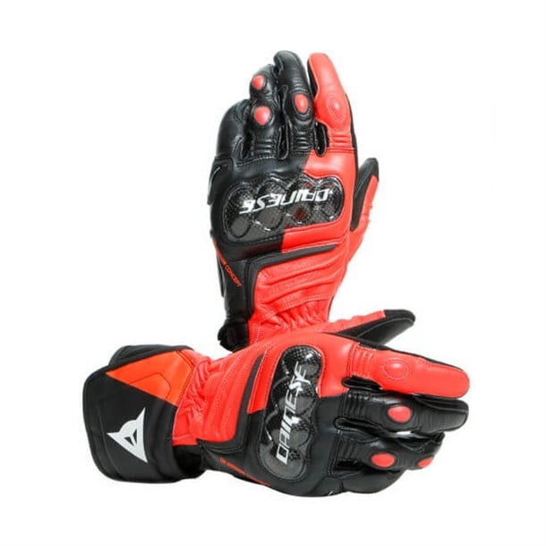 ダイネーゼ　CARBON 3 LONG GLOVES ホワイト Dainese Carbon 3 Long Deri Eldiven Black Fluo Red White