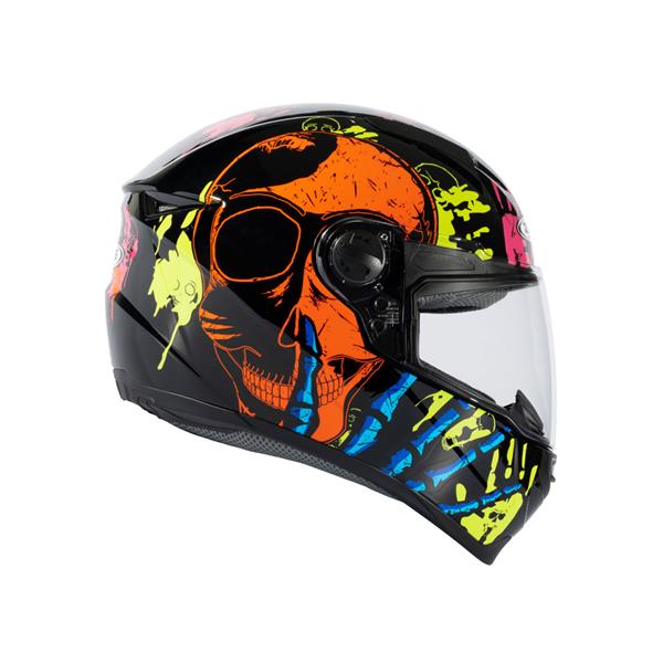 ya Zeus ZS-811A AL-37 Black Orange Kapalı Kask