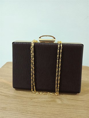 Acı Kahve Zebra Kumaş Abiye Çanta