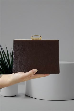 Acı Kahve Zebra Kumaş Abiye Çanta