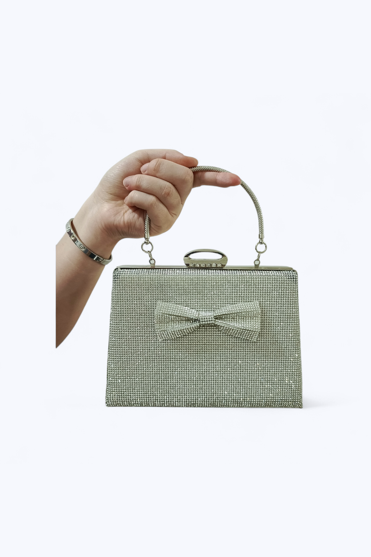 Gümüş Taşlı Abiye Çanta