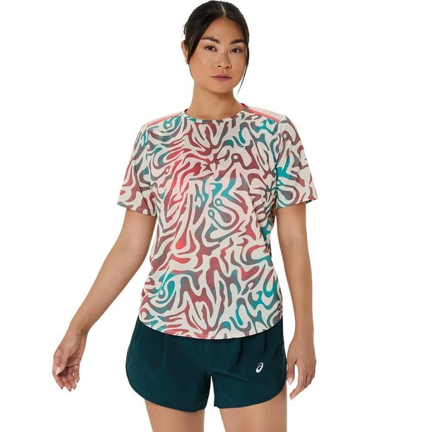Asics Road All Over Print Ss Top kadın Tişört