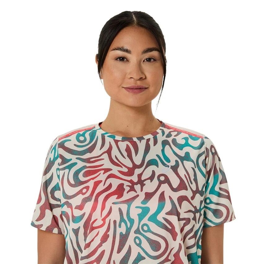 Asics Road All Over Print Ss Top kadın Tişört