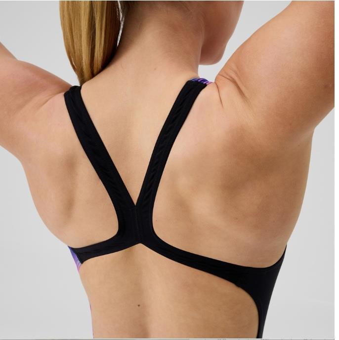 Speedo Printed Powerback Kadın Yüzücü Mayosu