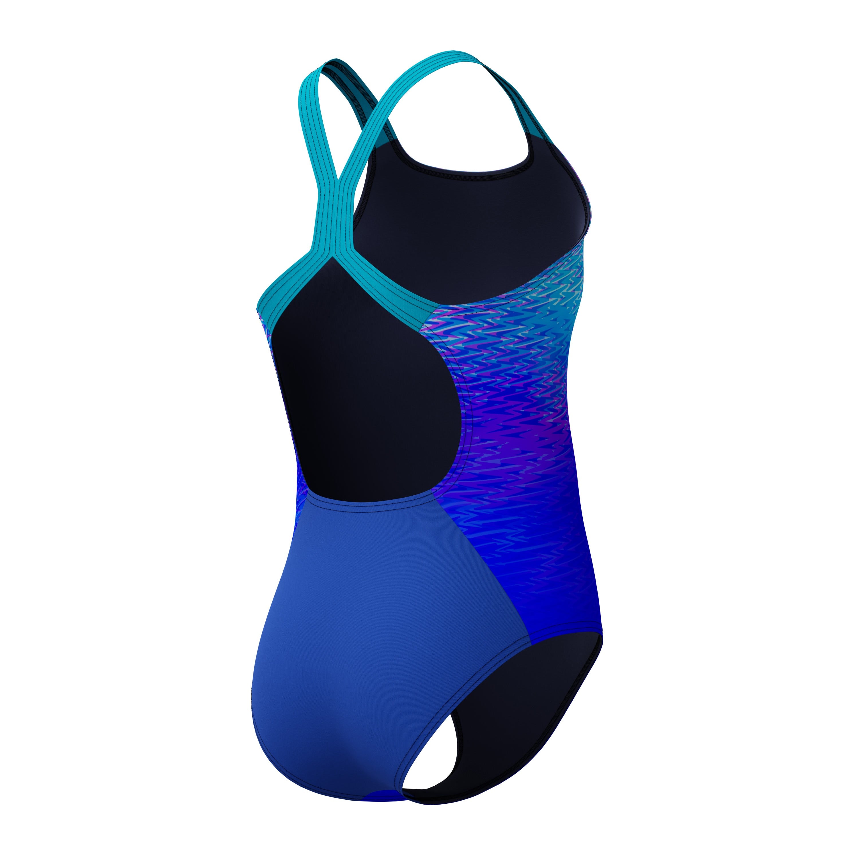 speedo Printed Powerback Kız Çocuk Yüzücü Mayosu
