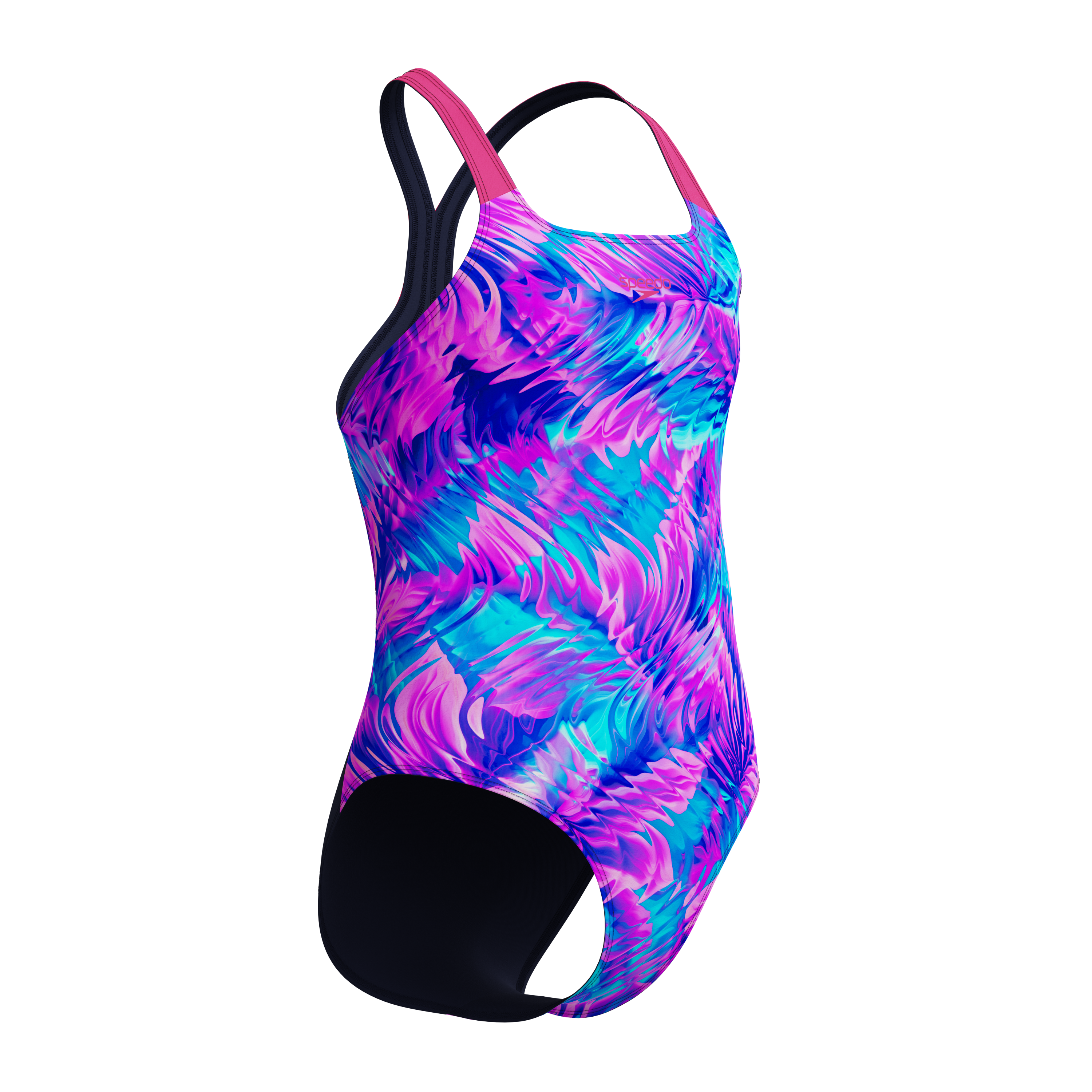 speedo Printed Powerback Kız Çocuk Yüzücü Mayosu
