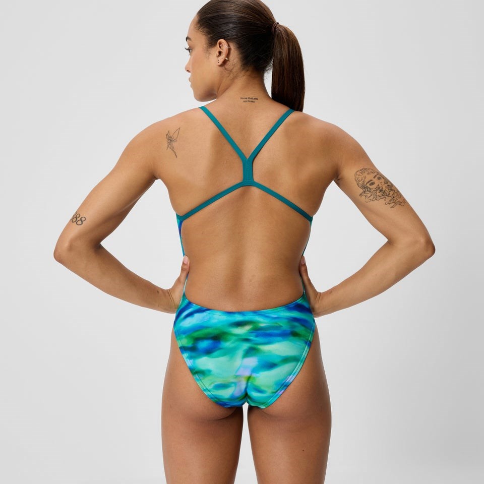 Speedo Printed V-Back 2.0 Kadın Yüzücü Mayosu