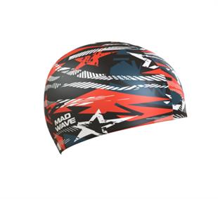 M0553 13 0 01W Silicone cap STARS, One size, Black