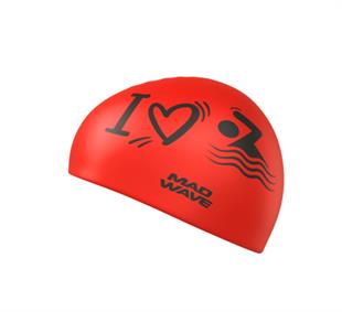 M0553 20 0 05W Silicone cap LOVE SWIMMIMG, One siz