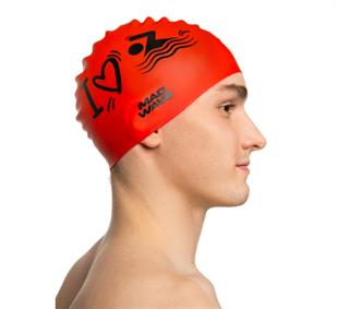 M0553 20 0 05W Silicone cap LOVE SWIMMIMG, One siz