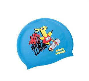 Mad Wave Junior silicone cap LLAMA Azure One size