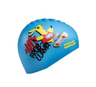 Mad Wave Junior silicone cap LLAMA Azure One size