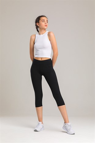 Net Collection Kadın Siyah Toparlayıcı Kapri Tayt