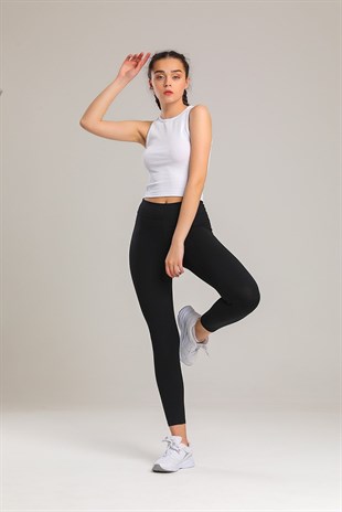 Net Collection Kadın Siyah Yüksek Bel Toparlayıcı Uzun Tayt