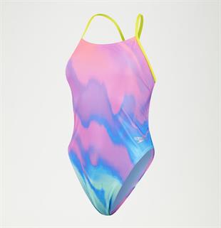 Speedo Allover Digital Tie Back Kadın Mayo
