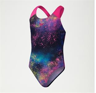 Speedo Digital Allover Splashback Kız Çocuk Yüzücü Mayosu