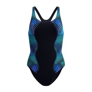 Speedo Medalist Printed Kadın Yüzücü Mayosu