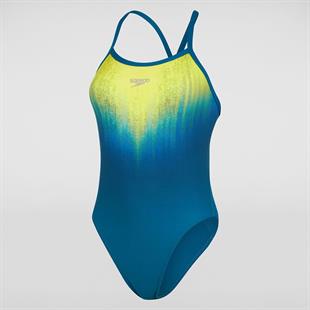 Speedo Placement Digital Turnback Kadın Yüzücü Mayosu