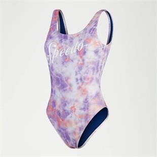 Speedo Printed Logo Deep U Back Yüzücü Mayosu