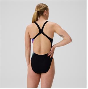 Speedo Printed Powerback Kadın Yüzücü Mayosu