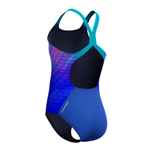 speedo Printed Powerback Kız Çocuk Yüzücü Mayosu