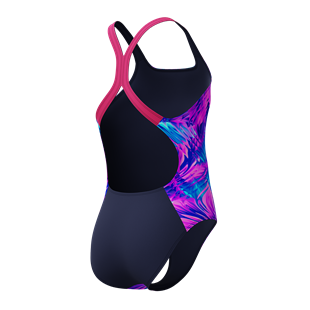 speedo Printed Powerback Kız Çocuk Yüzücü Mayosu