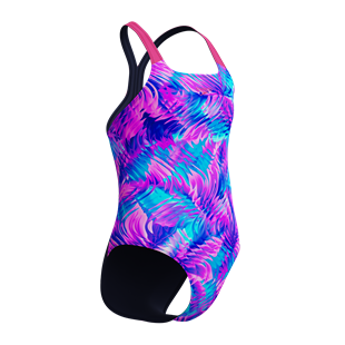 speedo Printed Powerback Kız Çocuk Yüzücü Mayosu