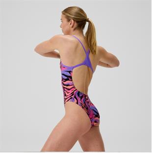 Speedo Printed Turnback Kadın Yüzücü Mayosu