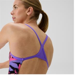 Speedo Printed Turnback Kadın Yüzücü Mayosu