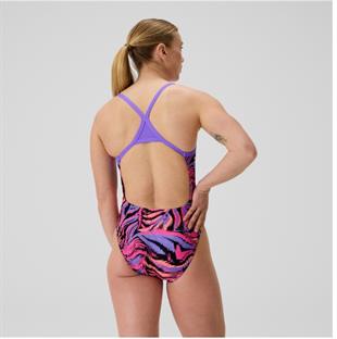 Speedo Printed Turnback Kadın Yüzücü Mayosu