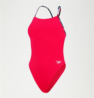 Speedo Solid Lattice Tie-Back Kadın Mayo