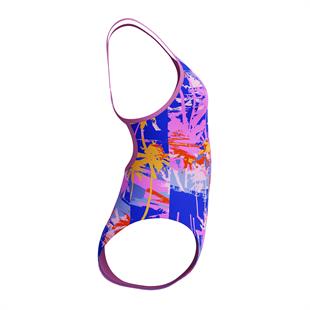 Speedo Training Printed V Back Kız Çocuk Yüzücü Mayosu