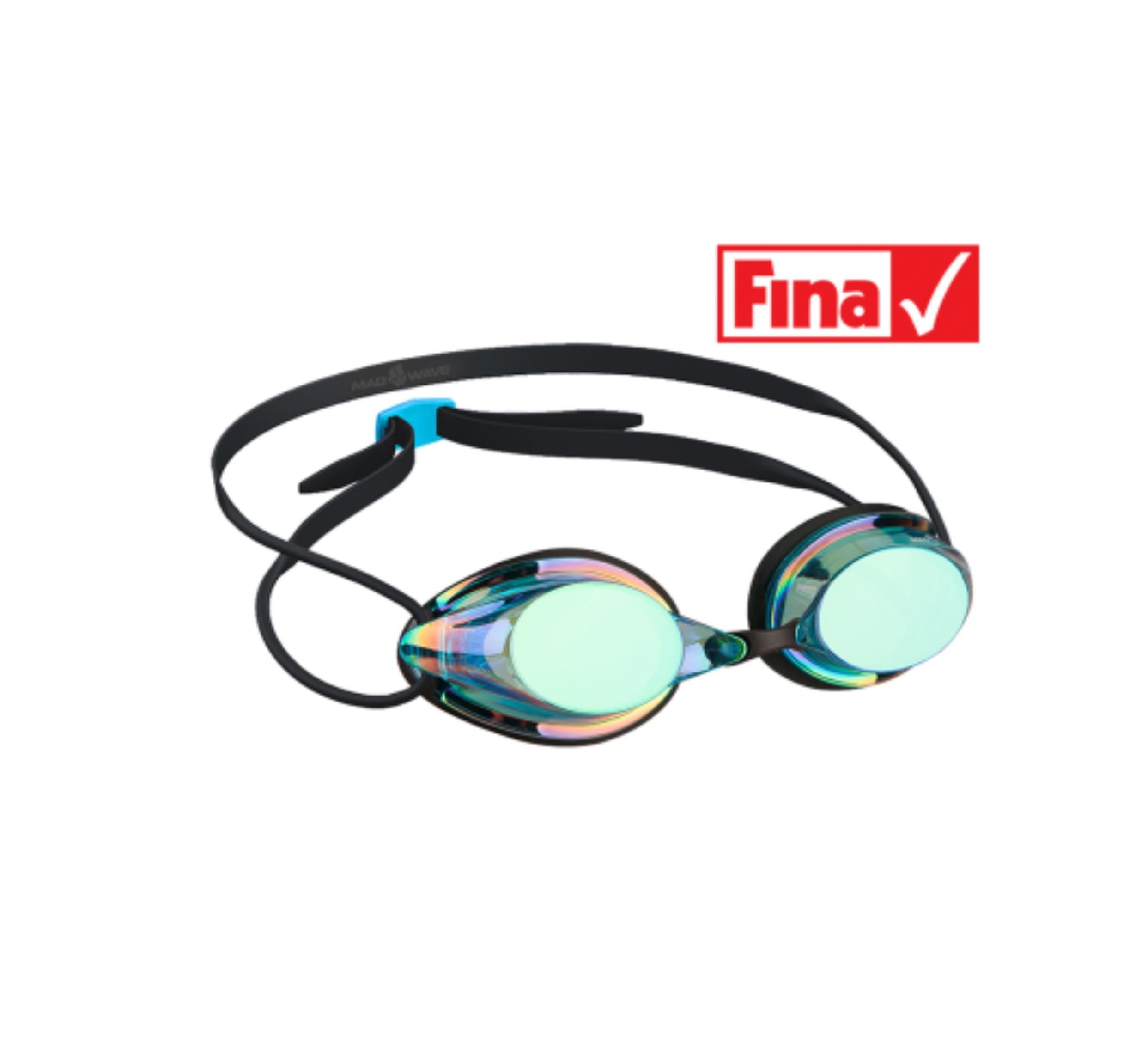 Mad Wave Racing goggles STREAMLINE Rainbow Blue On