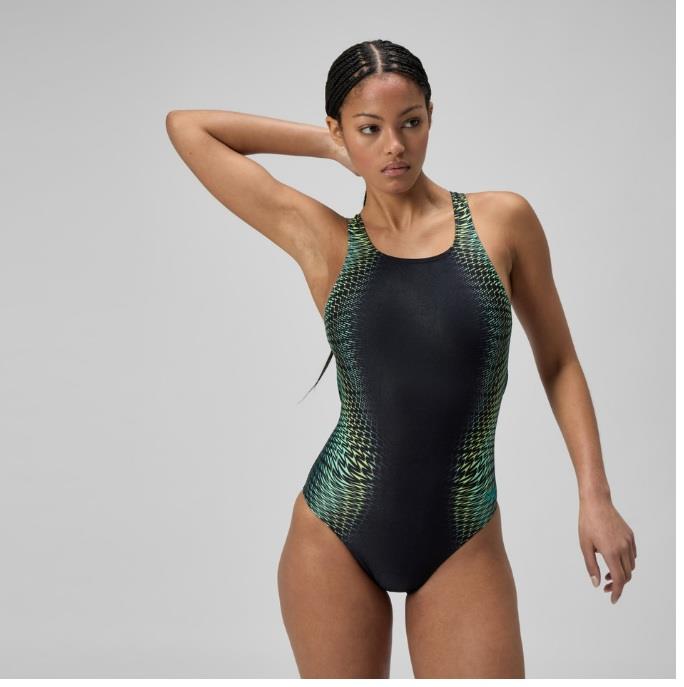 Speedo Medalist Printed Kadın Yüzücü Mayosu