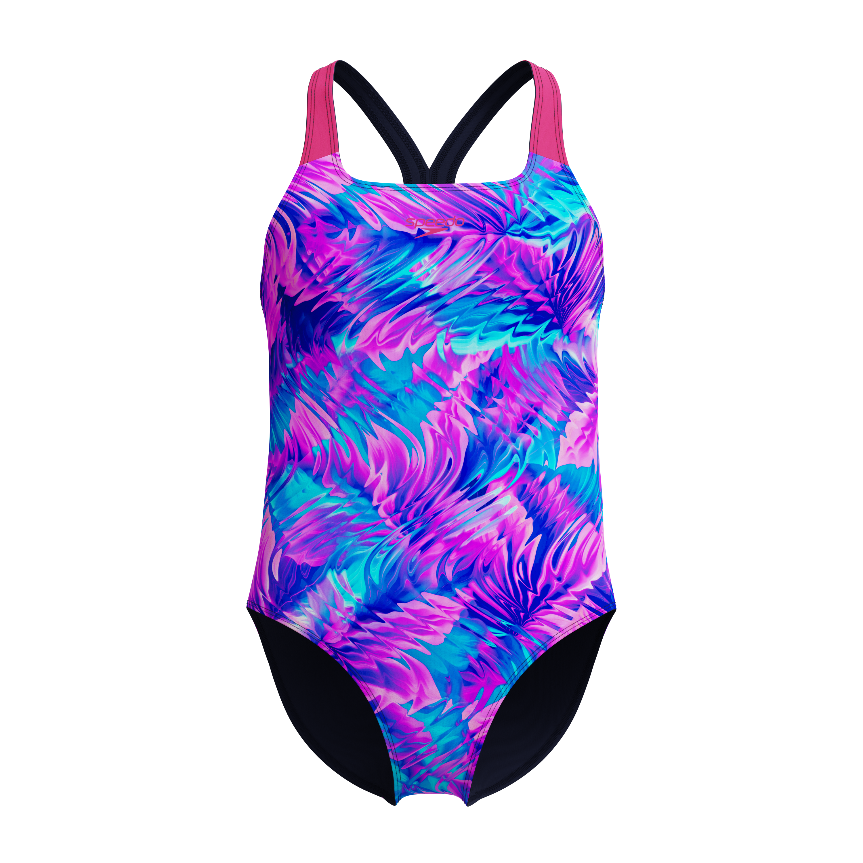 speedo Printed Powerback Kız Çocuk Yüzücü Mayosu