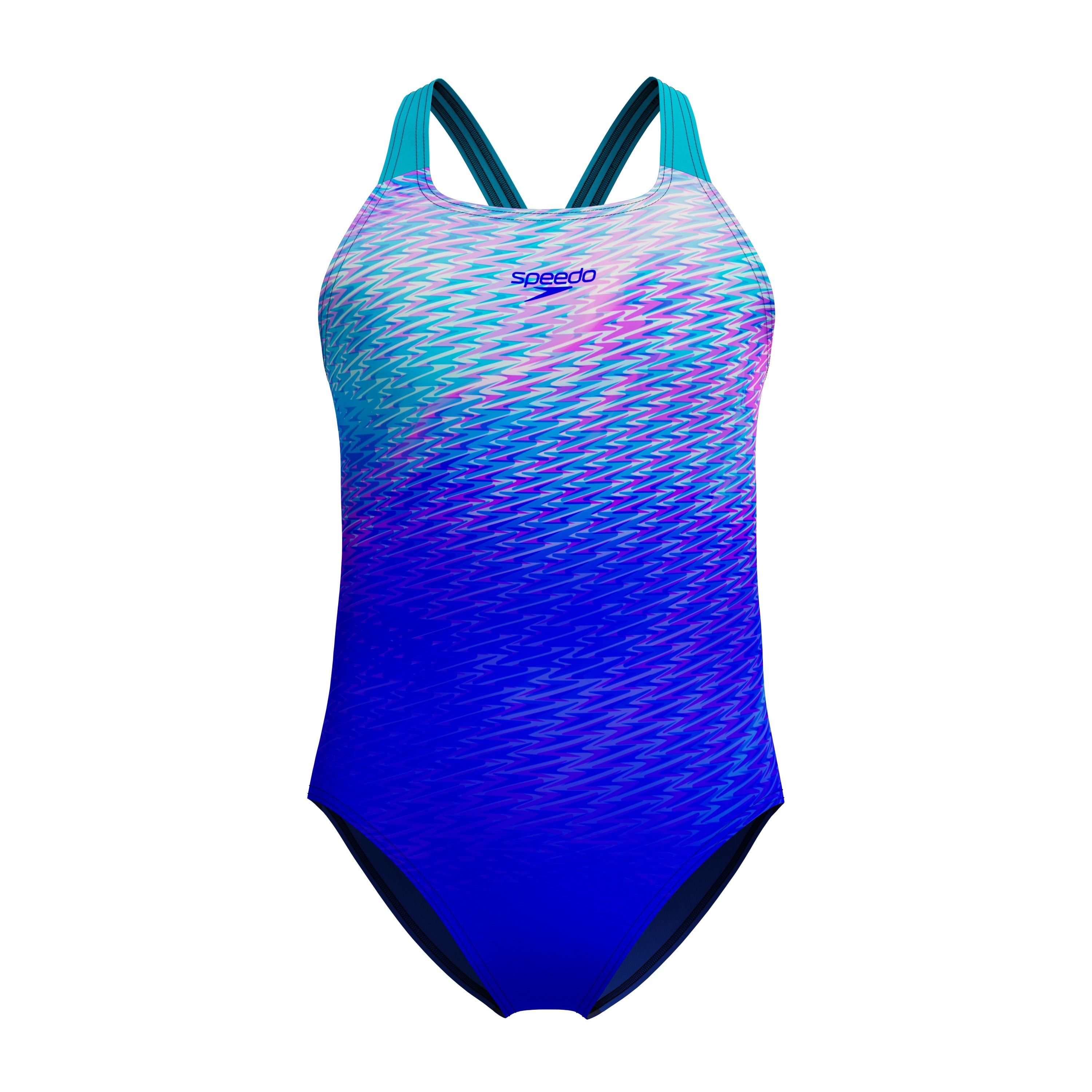 speedo Printed Powerback Kız Çocuk Yüzücü Mayosu