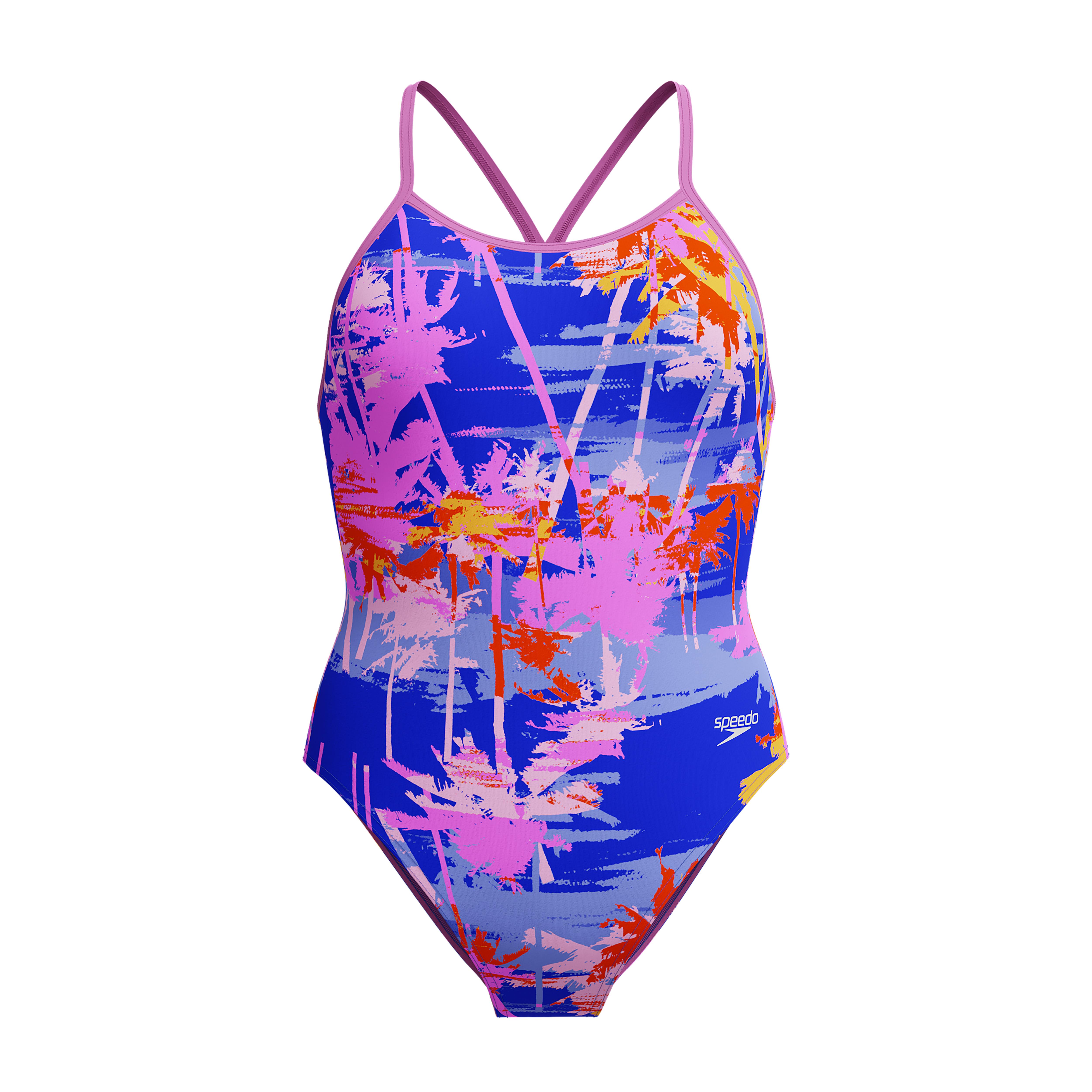 Speedo Training Printed V Back Kız Çocuk Yüzücü Mayosu