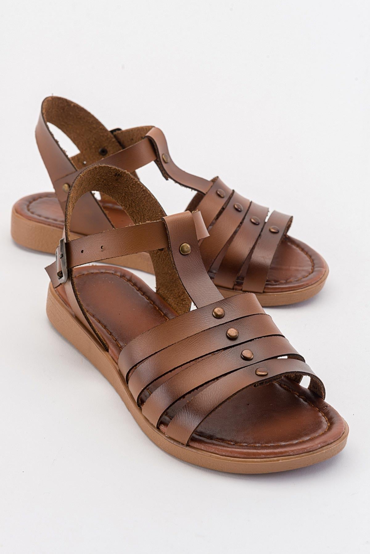 4 Biyeli Kadın Sandalet TABA CİLT