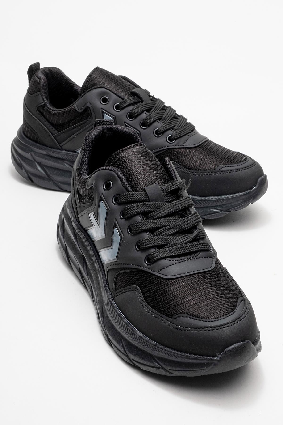 Bağcıklı Erkek Spor Ayakkabı SİYAH FÜME