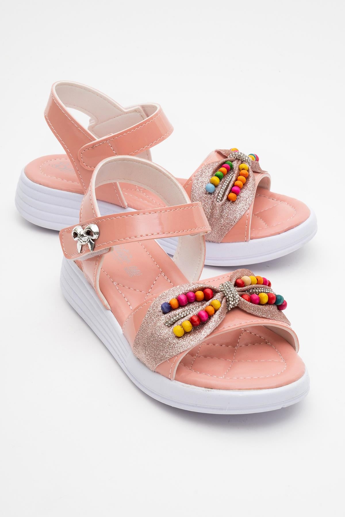 Çapraz Bantlı Çocuk Sandalet 26-30 PUDRA