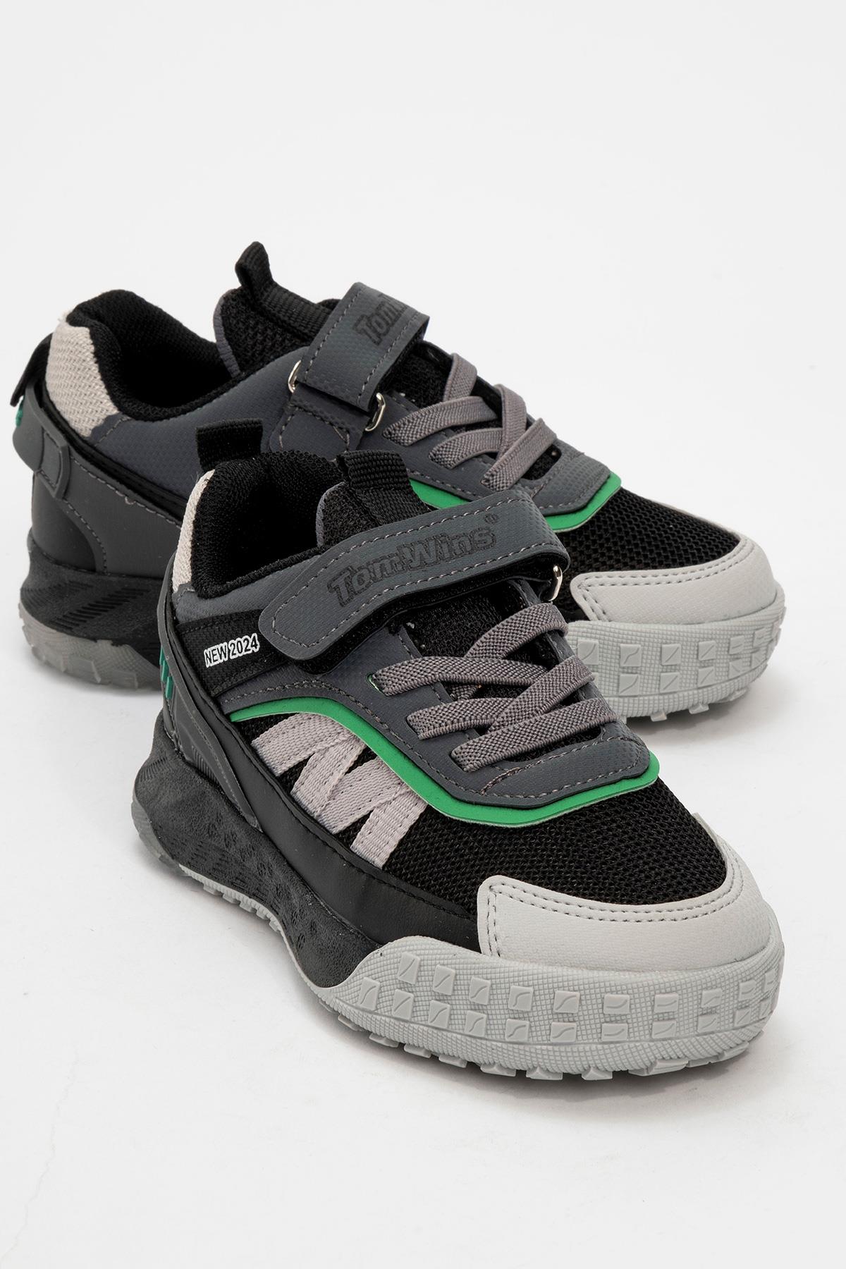 Çocuk Spor Ayakkabı 26- 30 BUZ SİYAH YEŞİL