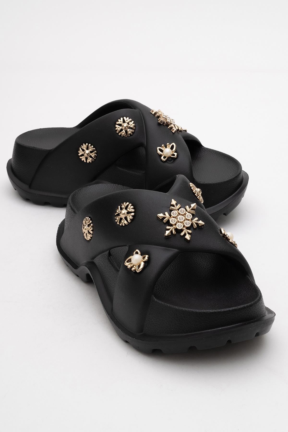 Kadın Cırtlı Sabo Terlik SİYAH