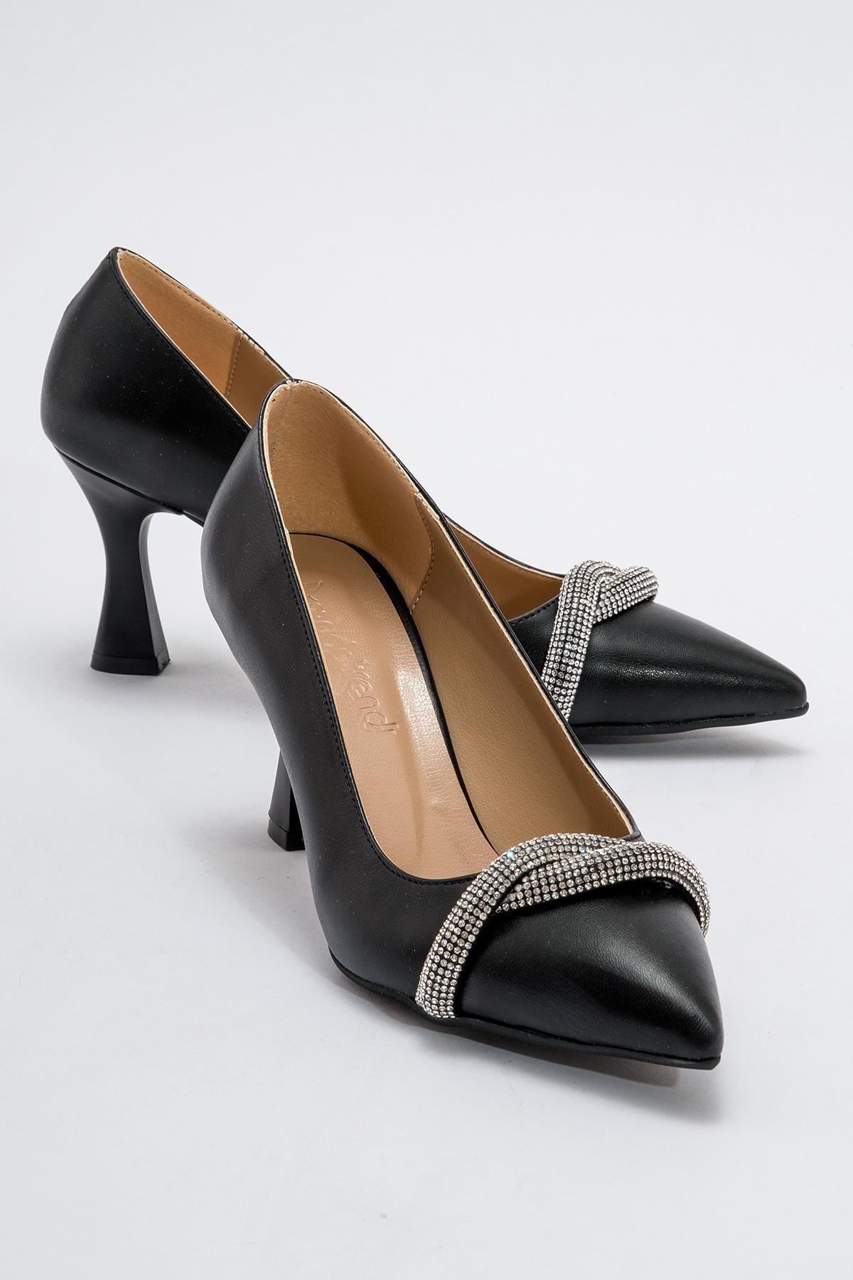 Kadın Sivri Burunlu Stiletto SİYAH CİLT