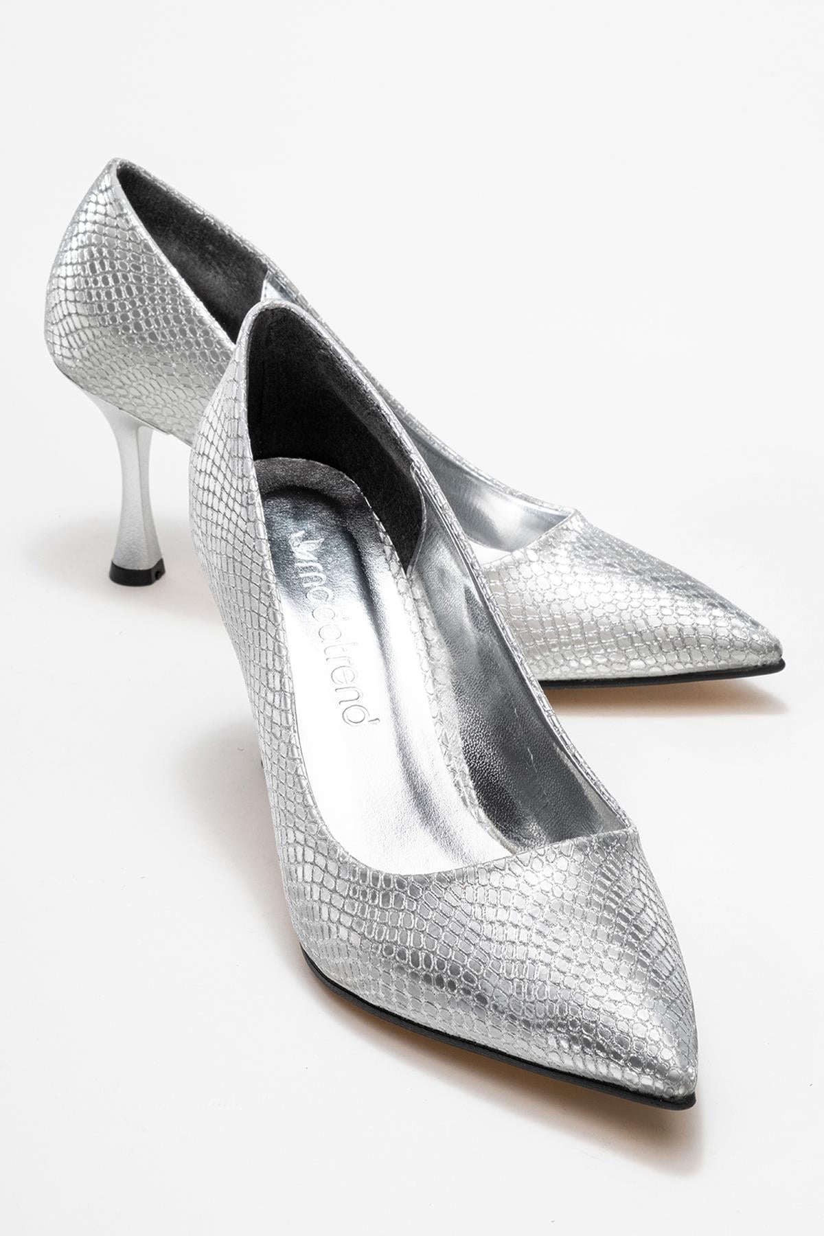 Kadın Stiletto Ayakkabı GÜMÜŞ YILAN SİM