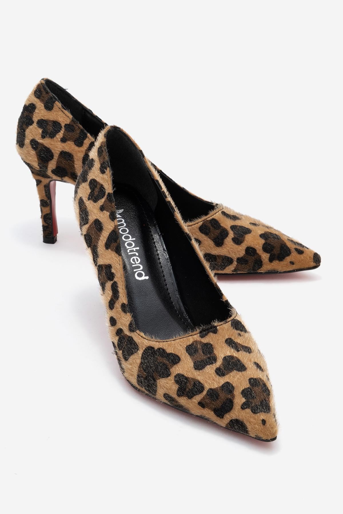 Kadın Stiletto Ayakkabı LEOPAR