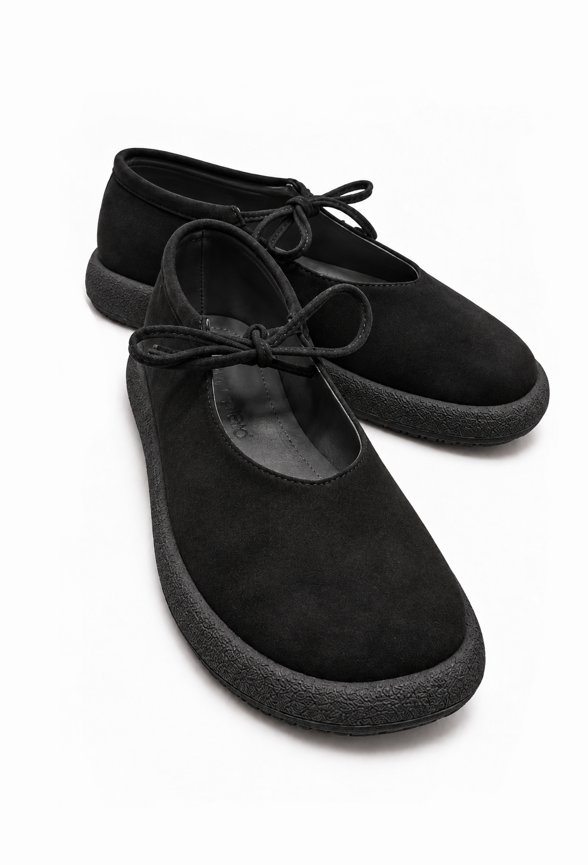 Kadın Tek Bağlı Sade Loafer SİYAH NUBUK