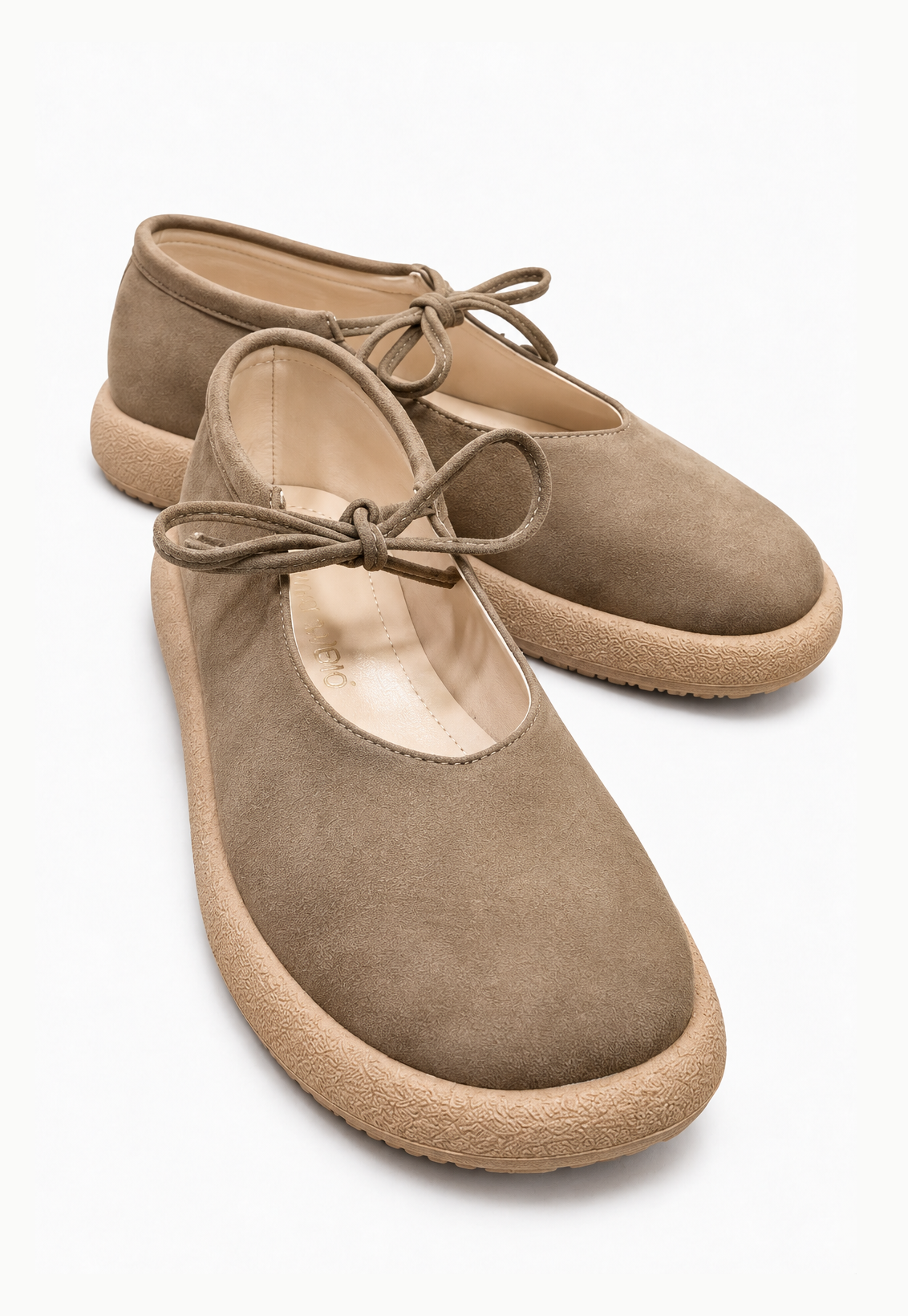 Kadın Tek Bağlı Sade Loafer VİZON NUBUK